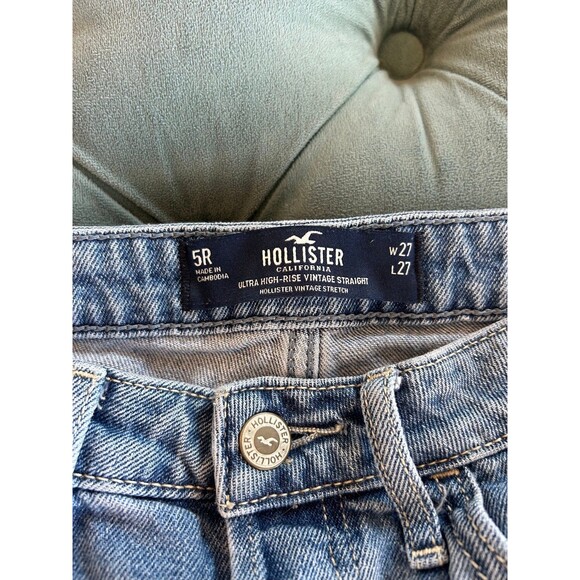 Hollister ultra high rise vintage straight jeans (womens 27) 5R - Picture 3 of 9